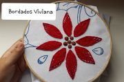 ¿Cómo bordar una flor de Noche Buena o pascua?
